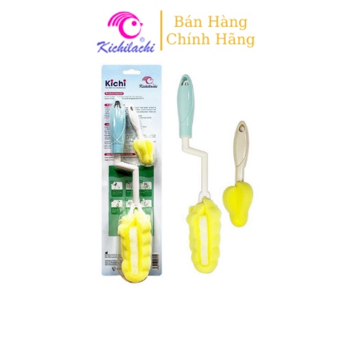 Cây Rửa Bình Sữa Kichi 2 Đầu Mút Cây Cọ Bình Sữa Núm Vú Quay 360 1 Đầu Lớn 1 Đầu Nhỏ