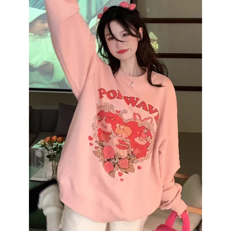 NRVP Áo Nỉ Dài Tay Oversize Phong Cách Hàn Quốc Mới Cho Nam Nữ