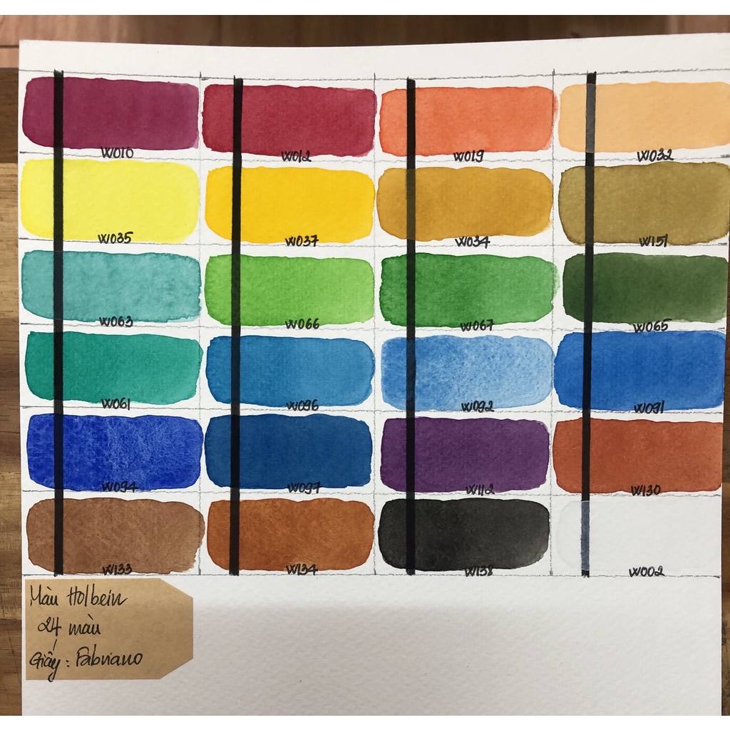 Bộ màu nước Holbein, 12/18/24 màu, 5ml/tuýp/Holbein watercolor set, 12/18/24 colors, 5ml/tube