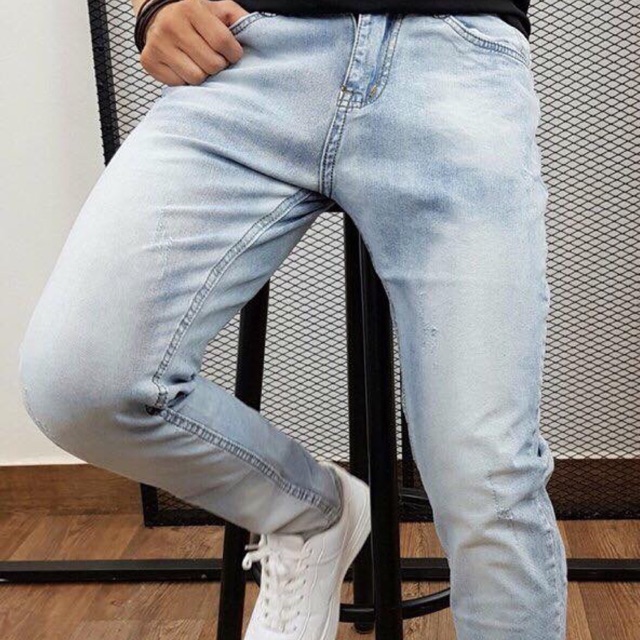 Quần jeans nam thời trang wax trơn Full 1 màu