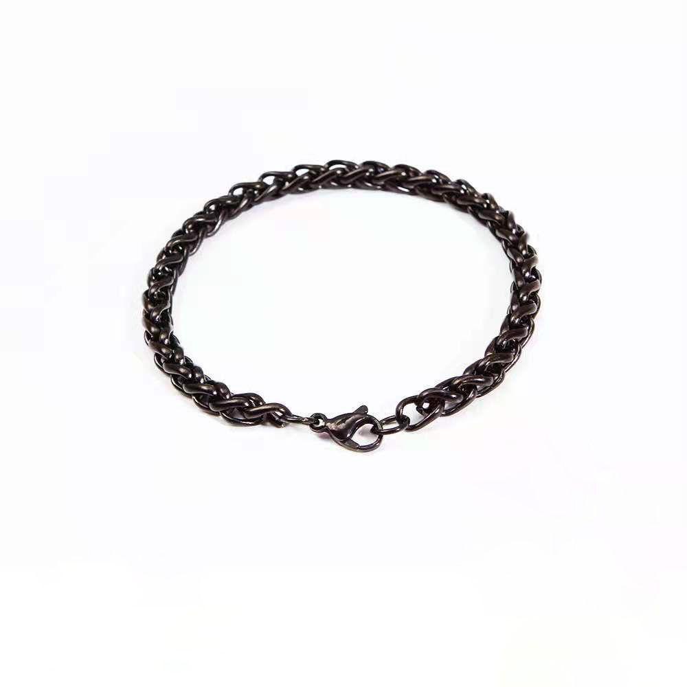 Vòng Tay Dây Xích Bằng Thép Không Gỉ Kiểu Hàn Quốc Cổ Điển Cho Nam &amp; Nữ Back2Li