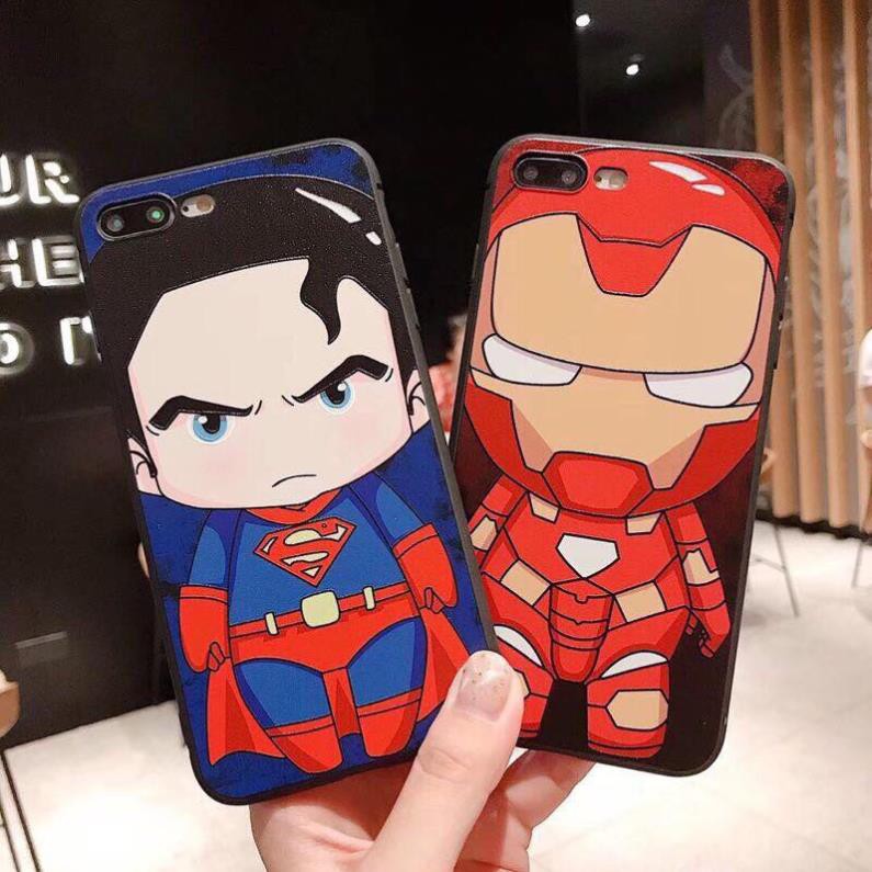 Ốp Marvel Ironman OL150 siêu anh hùng chibi cute in sần 4D theo yêu cầu tất cả các dòng máy