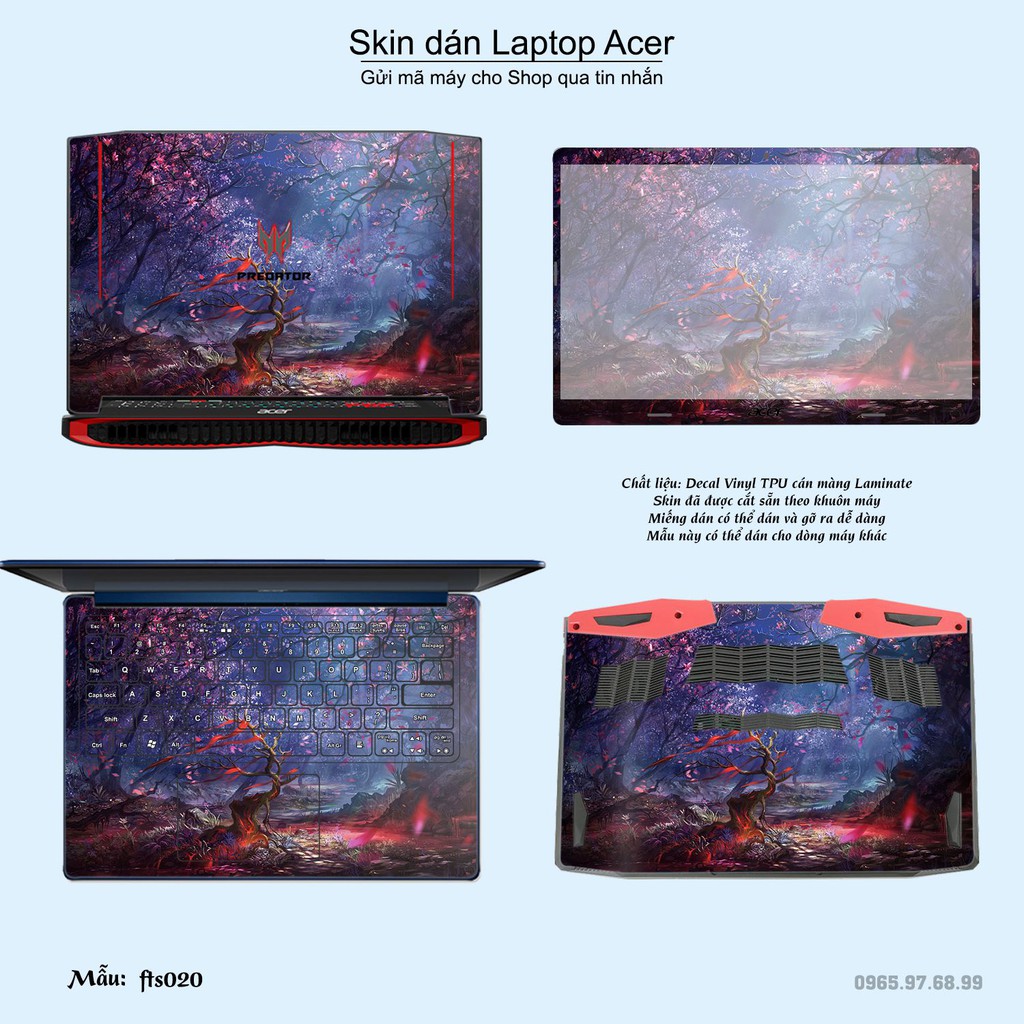 Skin dán Laptop Acer in hình Fantasy _nhiều mẫu 3