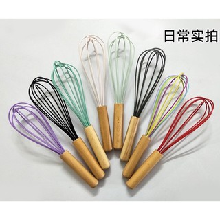 Phới đánh trứng tay gỗ nhiều màu