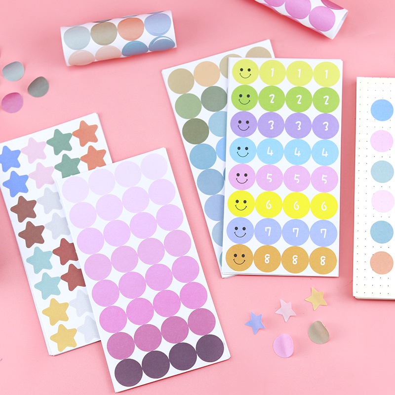 Set 10 tờ hình dán trang trí sổ tay nhật ký đa dạng