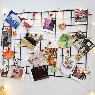 combo trang trí 99k ( khung lưới + kẹp gỗ + 15 ảnh 6x9 +đèn led +sticker)