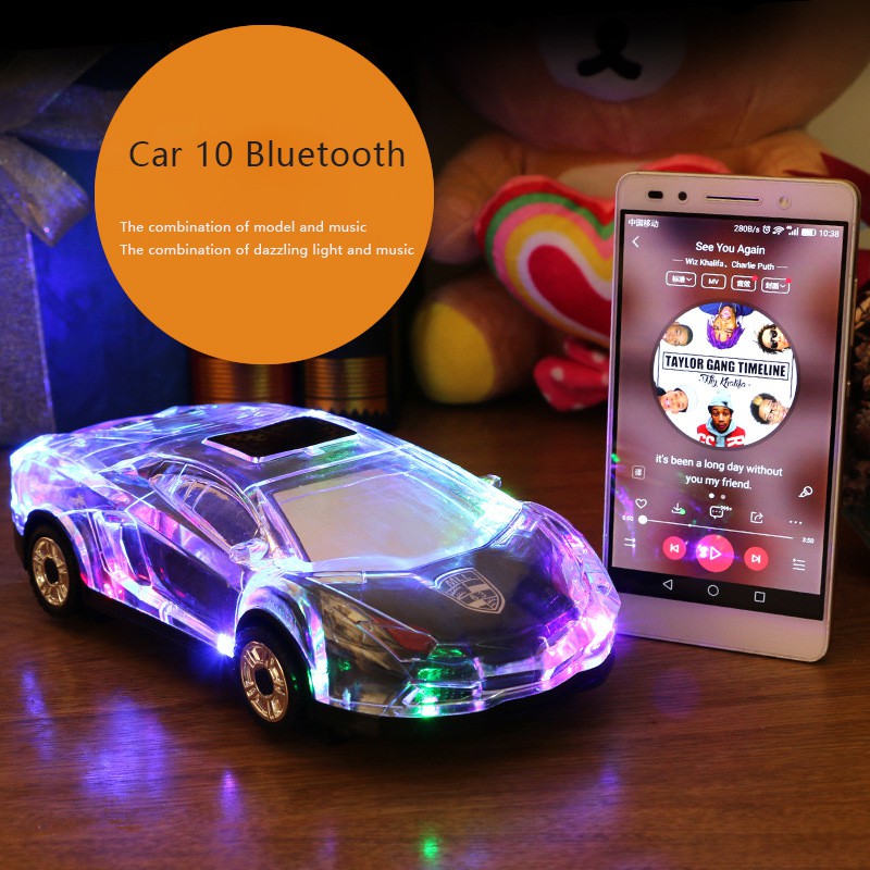 Loa bluetooth V18 hình xe ô tô Lamborghini pha lê độc đáo