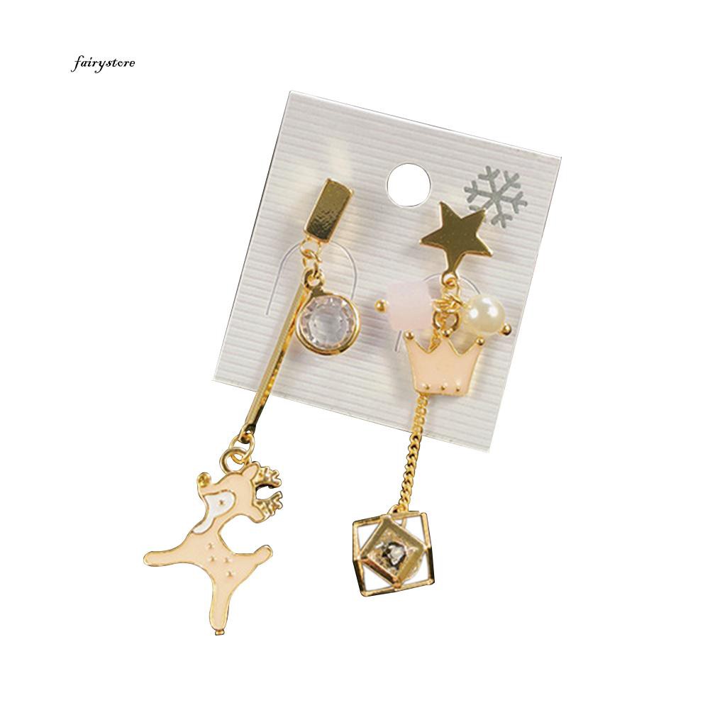 Bông Tai Dài Hình Ngựa Pony Đính Ngọc Trai Giả Dễ Thương Dành Cho Nữ