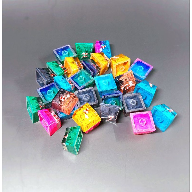 Keycap cá koi mini sắc màu trang trí bàn phím cơ gaming