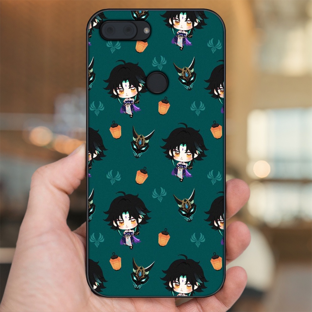 Ốp lưng Xiaomi Mi 8 Lite viền đen in hình Xiao Genshin Impact