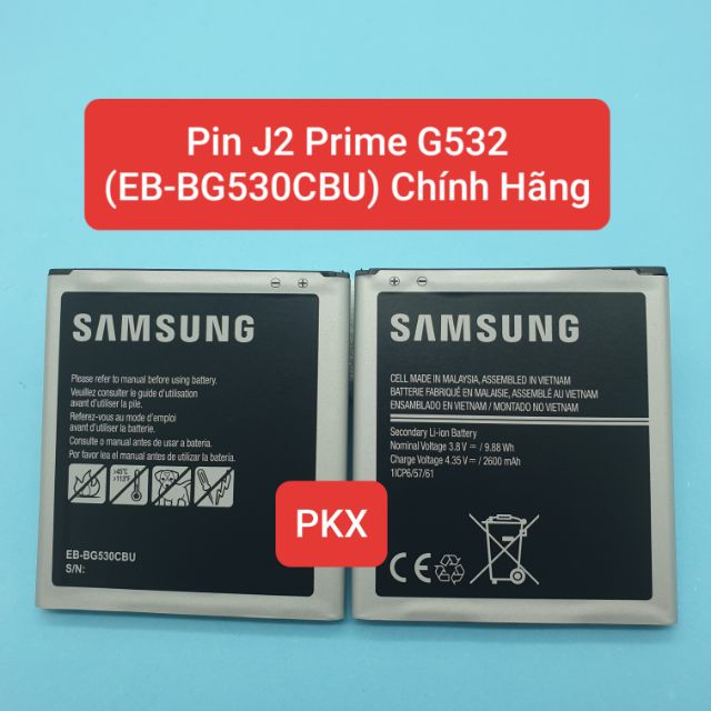 Pin Samsung J2 Prime / G532 (EB-BG530CBU) EB-BG531BBE EB-BG530CBE 2600MAh Grand Prime J3 2016 J2 Prime G508W G530 G531F,