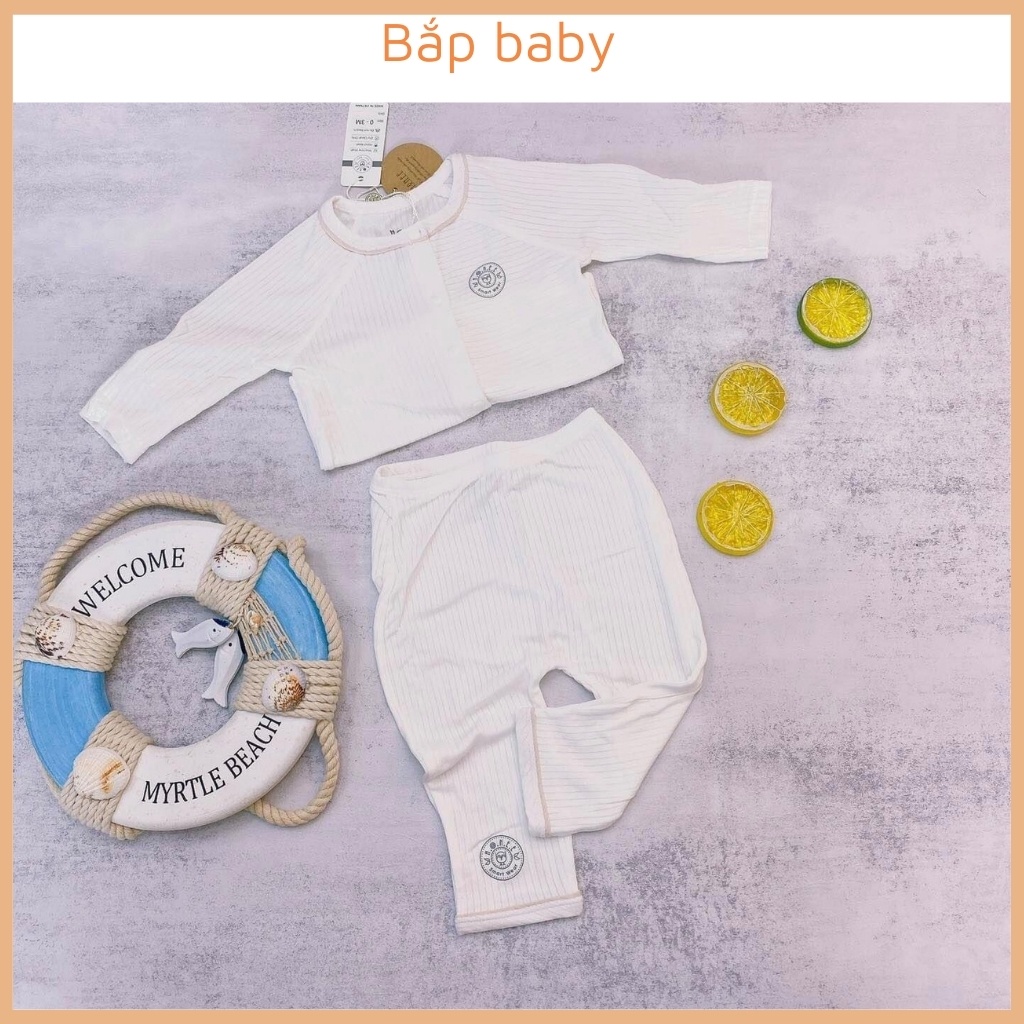 Quần áo sơ sinh HRNEE bộ sơ sinh dài tay cài thẳng chất vải Modal mềm mịn thoáng mát cho bé 0 đến 6 tháng tuổi