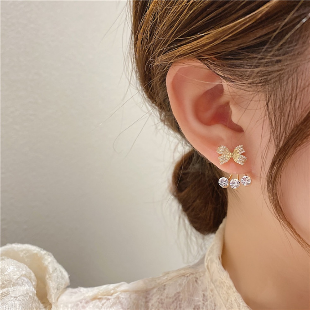 Bông Tai Hình Nơ Đính Ngọc Trai Giả Phong Cách Hàn Quốc Sang Trọng Dành Cho Nữ