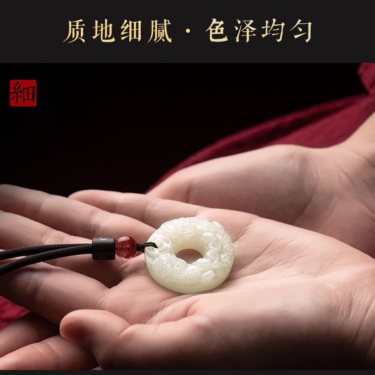 Mặt Dây Chuyền Ngọc Bích Trắng Tự Nhiên Cho Cặp Đôi