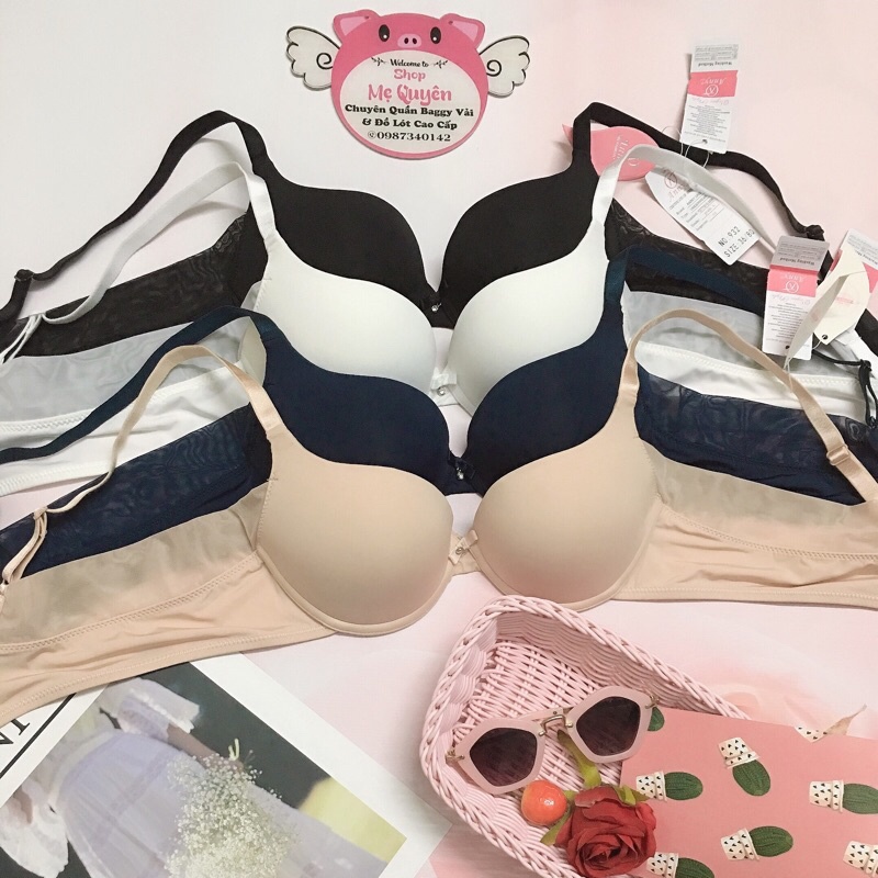 Áo lót nữ Anny Thái Lan mút độn kép 3cm, có gọng dẻo nâng gom ngực tự nhiên, dây lưng lưới lụa bản to che mỡ thừa