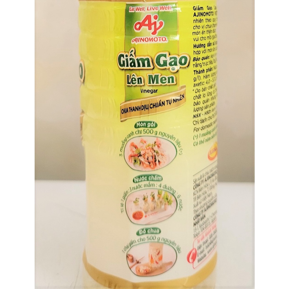 [Chai nhỏ 400ml] GIẤM GẠO LÊN MEN Lisa [VN] AJINOMOTO Rice Vinegar
