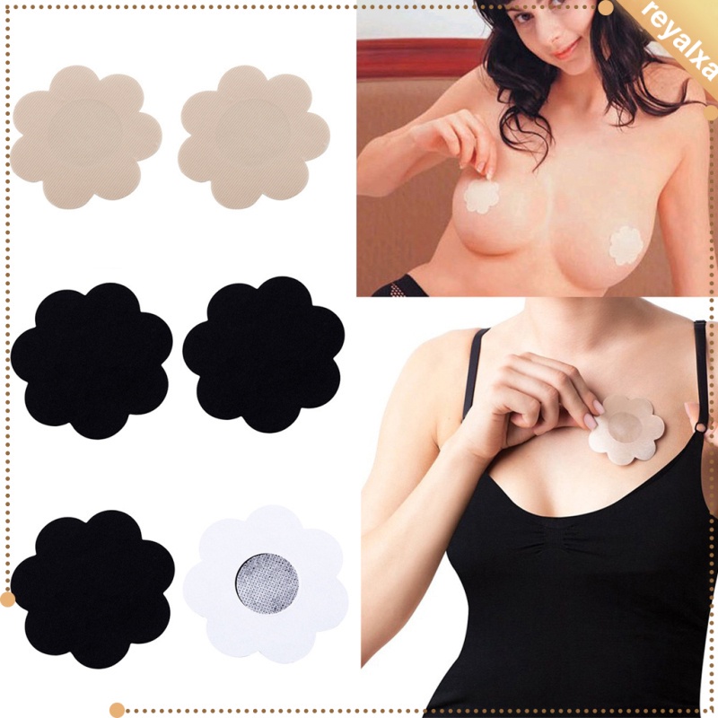 Set 40 miếng dán ti bằng satin màu đen họa tiết hoa dùng một lần