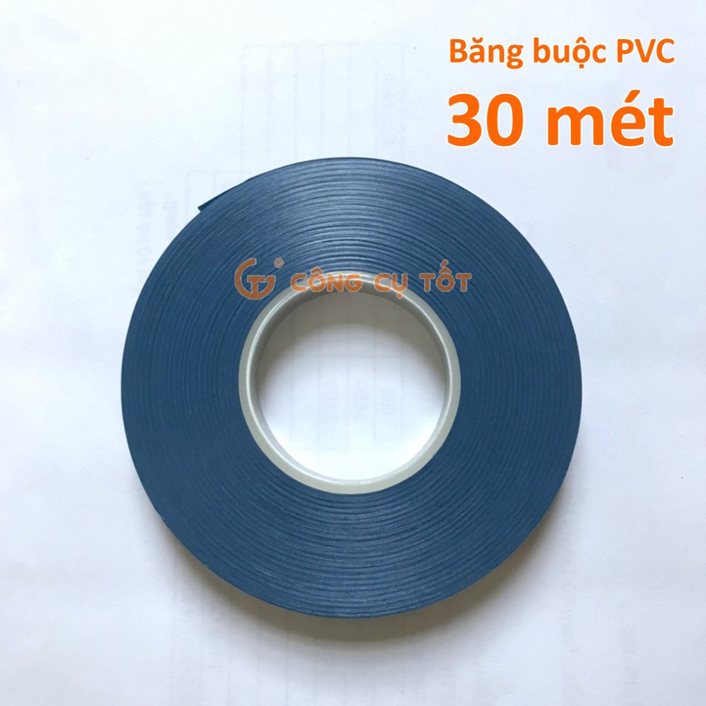 Bộ 20 cuộn băng buộc bằng nhựa PVC xanh cuộn lớn 30m Ø80mm