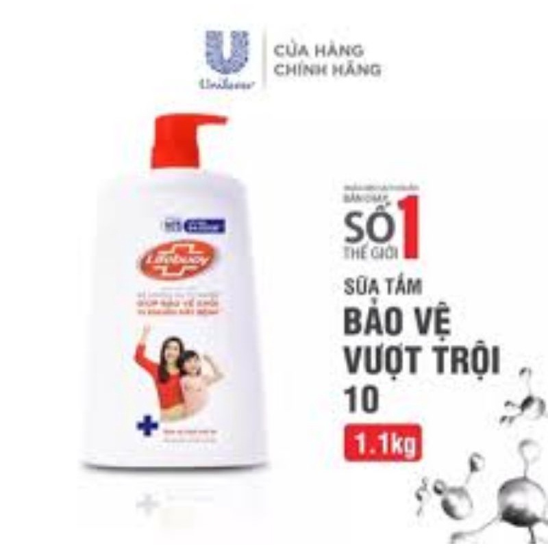 Sữa tắm Lifebuoy Giúp Bảo Vệ Khỏi 99.9% vi khuẩn Chai 1.1kg