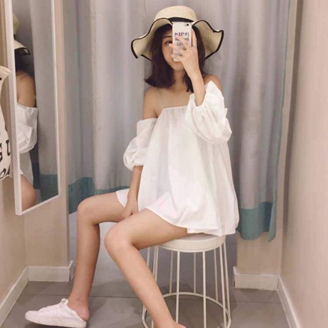 Áo trễ vai kèm dây buộc