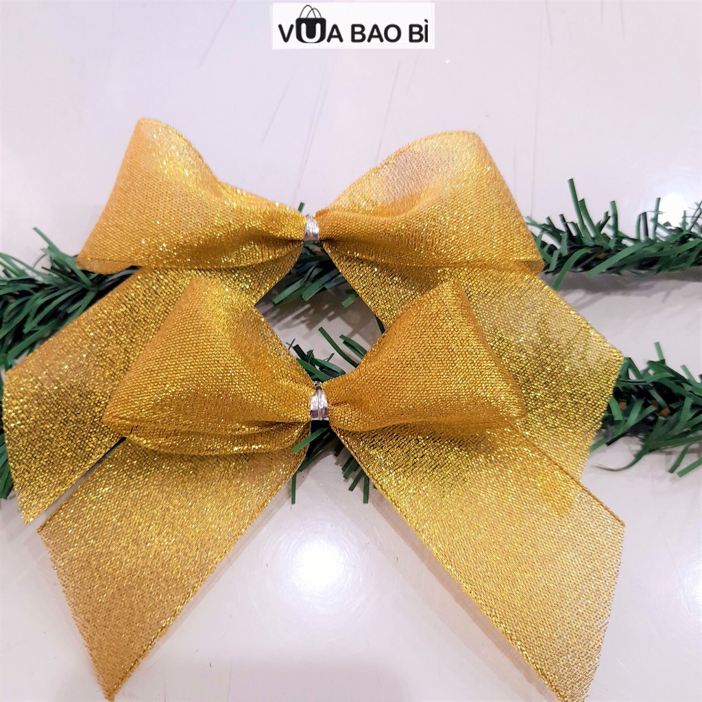 Set 10 nơ kim tuyến trang trí Tết - Vua Bao Bì, nơ nhũ kim tuyến