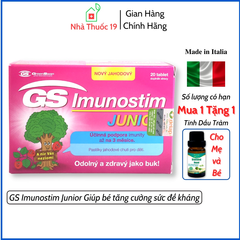 GS Imunostim Junior - Giúp bé tăng cường sức đề kháng, phòng ngừa cảm lạnh cho trẻ - Nhập khẩu từ Ý
