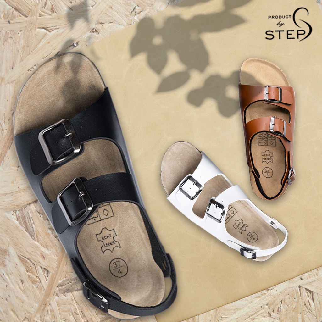 Giày đế trấu Da tổng hợp  2 khoá