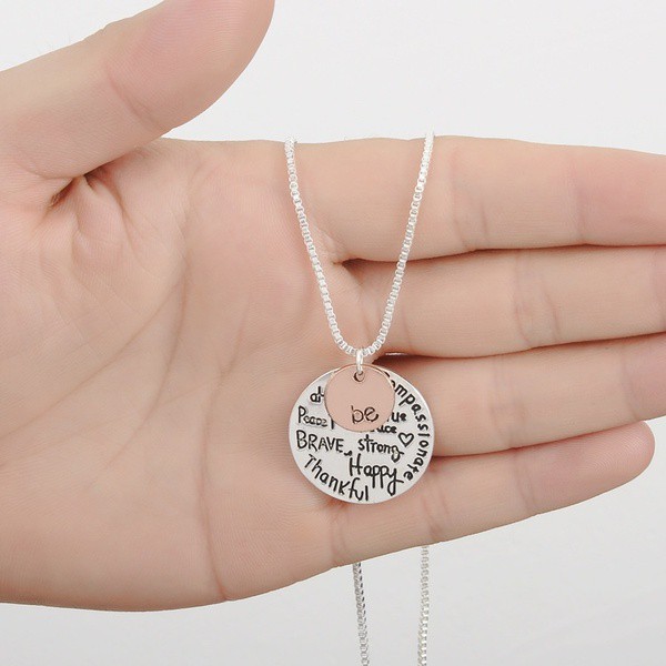Dây chuyền mặt chữ &quot; be Brave Strong HAPPY BIRTHDAY &quot;