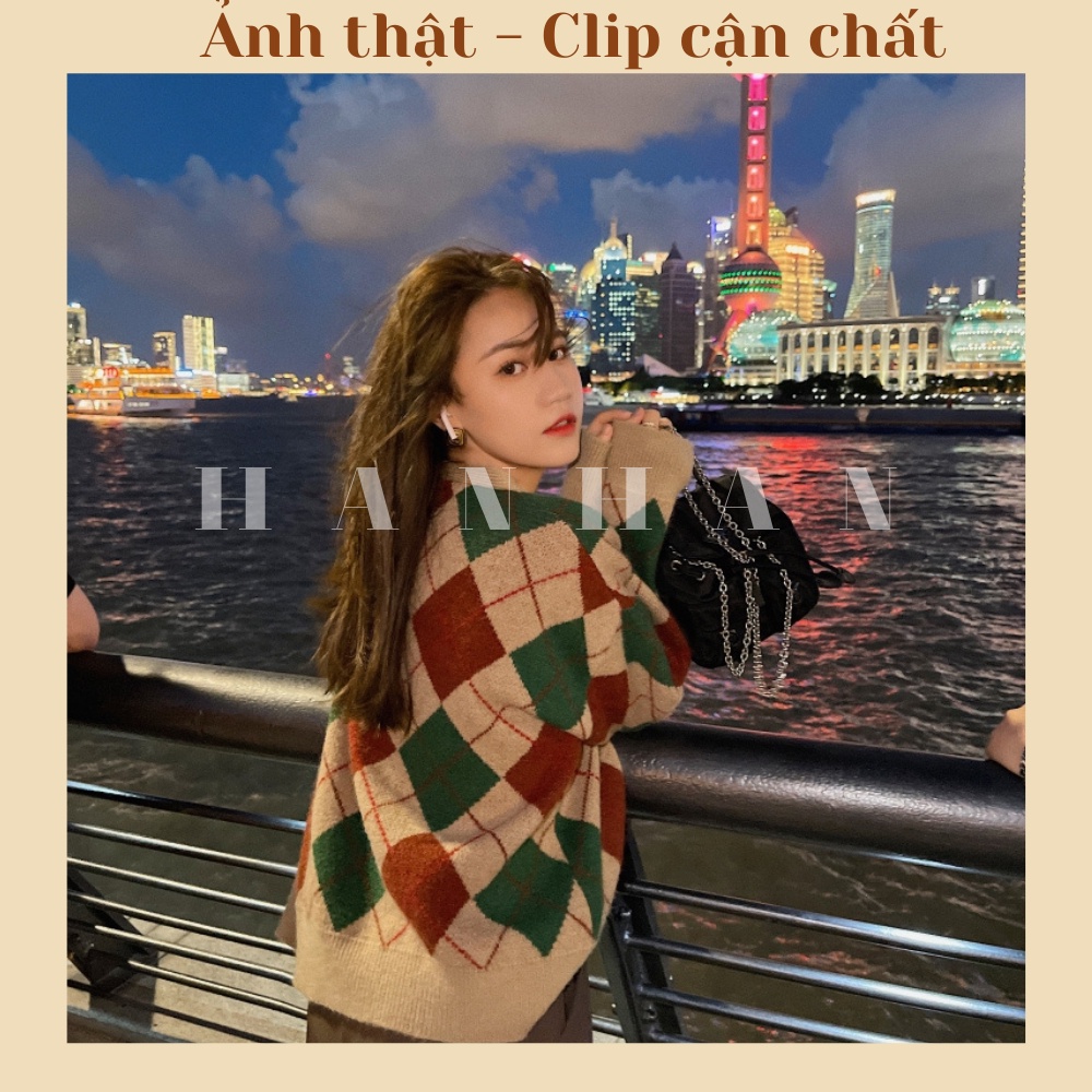 Áo khoác cardigan nữ len dày nâu vintage phong cách ulzzang Hàn Quốc C4 | BigBuy360 - bigbuy360.vn