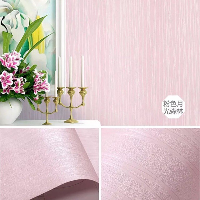 Decal giấy dán tường sợi chỉ hồng khổ 45cm keo sẵn | BigBuy360 - bigbuy360.vn