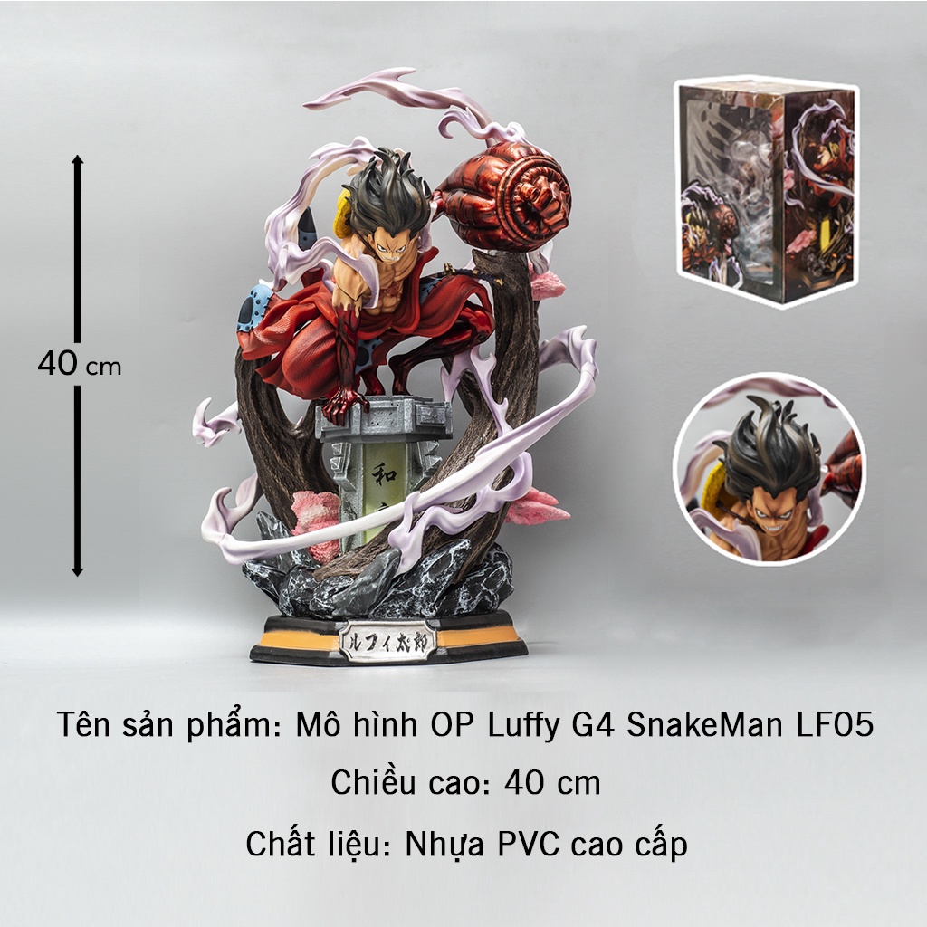 Mô hình One Piece Luffy Gear 4 Snake Man cao 40cm nặng 3,6kg mô hình One Piece Figure Luffy băng Mũ Rơm Haki Shop