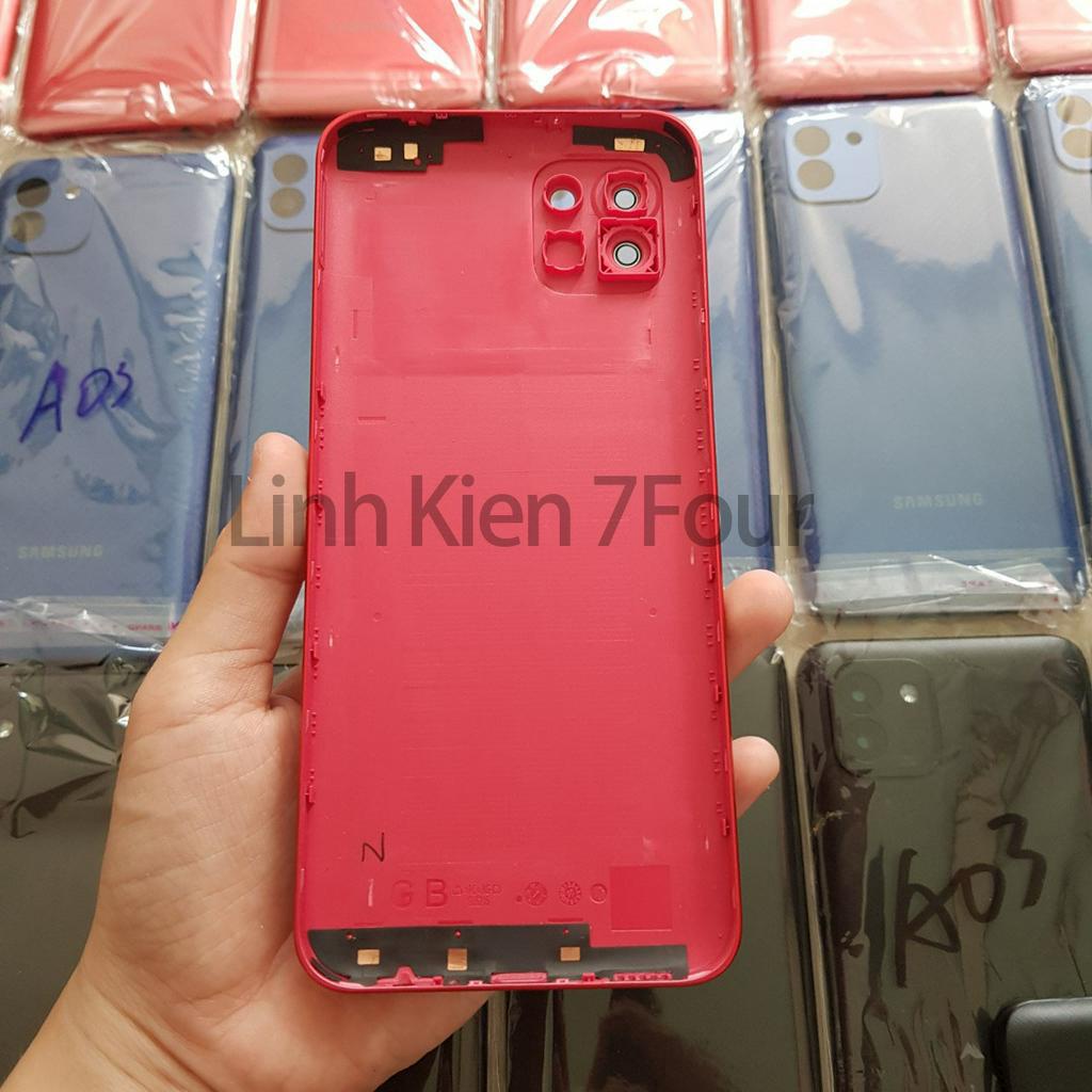 Nắp lưng đậy pin Samsung Galaxy A03 có khung viền - 7Four