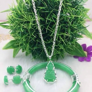 Combo cẩm thạch xanh bọc bạc