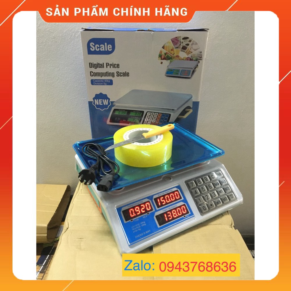 Cân Điện Tử 40Kg/5g Tính Giá Tiền - 2 Mặt Đồng Hồ, Phím Tiếng Việt Bọc Thép