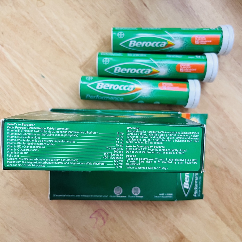 Viên sủi berocca úc, ống 15 viên vị cam - ảnh sản phẩm 6