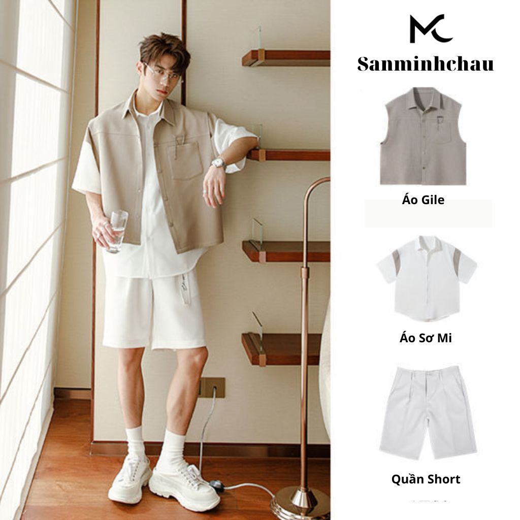 Áo Gile Nam Nữ Sanminhchau Áo Gile Vest Form Rộng Dáng Unisex Phong Cách Hip Hop Glx 01