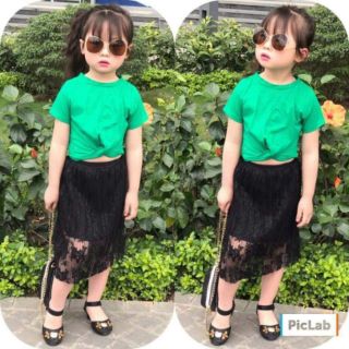 Set áo xoắn eo váy maxi 2 lớp