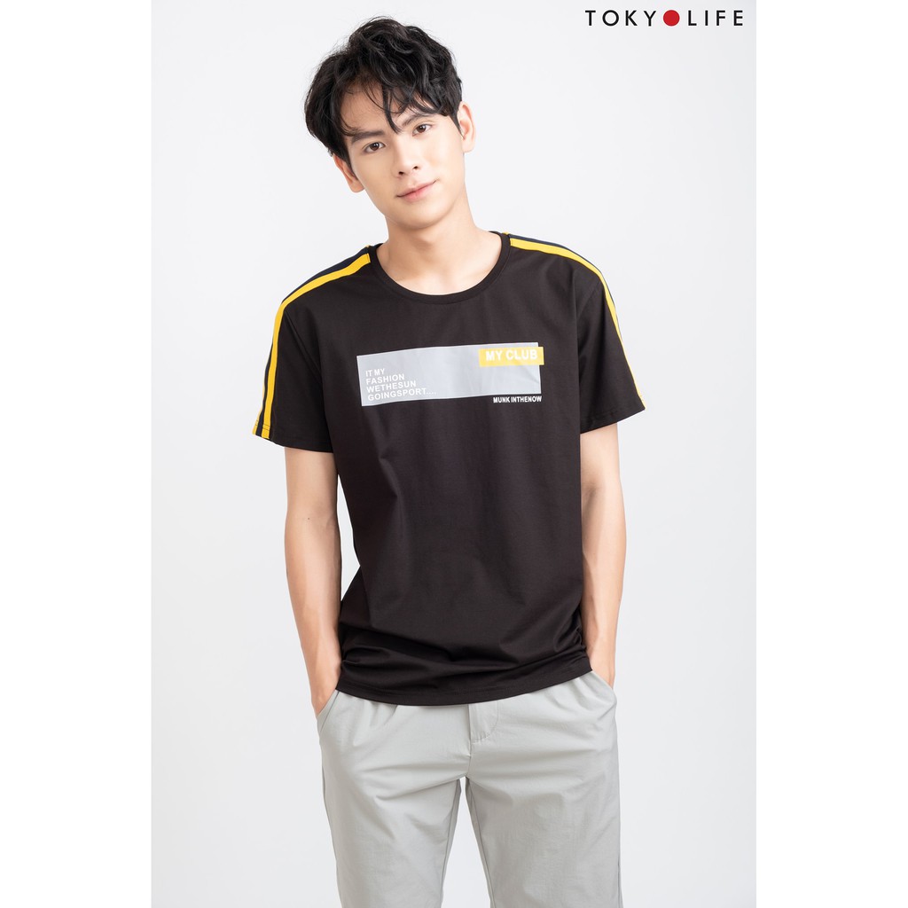 Áo thun Nam TOKYOLIFE cổ tròn ngắn tay E7TSH044G