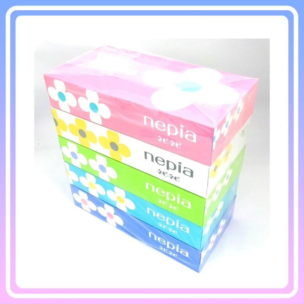 Giấy ăn khô Nepia set 5 hình hoa dai mịn, không bụi, không chứa chất độc hại,150 tờ đôi 2 lớp