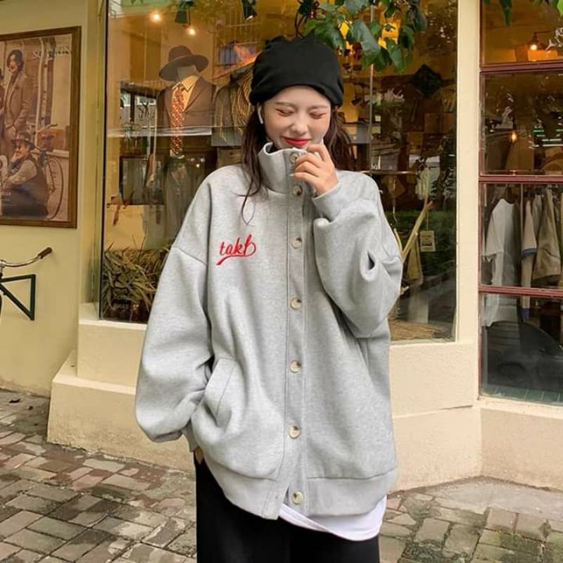 Áo khoác Cardigan trơn thêu chữ 🏝️