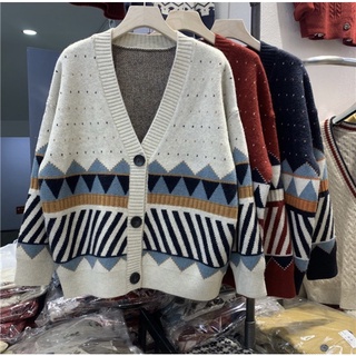 áo khoác len cadigan hoạ tiết thổ cẩm