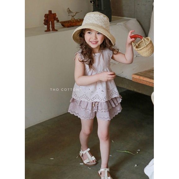 Set quần váy ren Korea bé gái