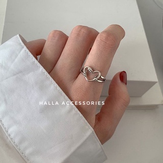Nhẫn Nữ phủ Bạc S925 Silver Heart Freesize HALLA [Nhiều mẫu]
