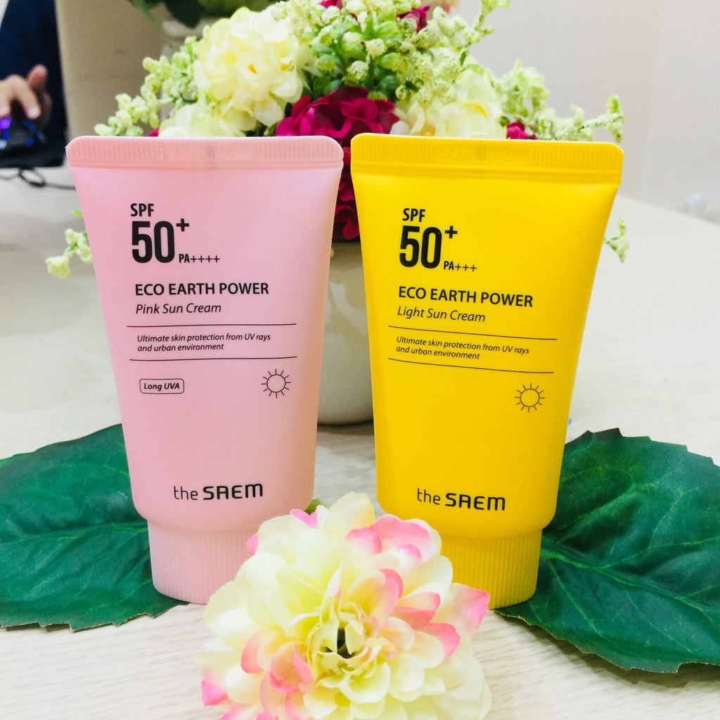 Kem Chống Nắng The Saem Eco Earth Sun Cream 50g Hàn Quốc Chính Hãng Cho Da Dầu Mụn Da Khô Nhạy Cảm Dưỡng Ẩm Trắng Da | BigBuy360 - bigbuy360.vn