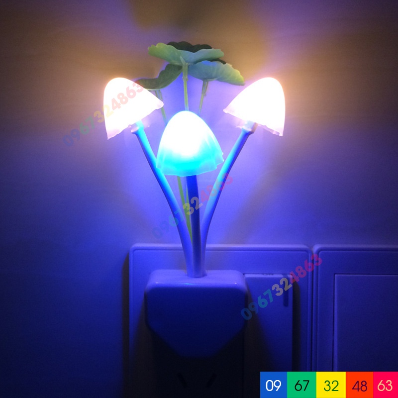 Đèn ngủ cảm ứng TỰ ĐỘNG hình nấm dễ thương trong phòng