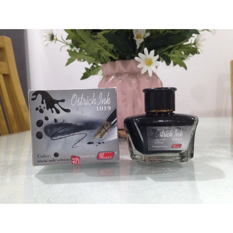 Mực bút máy Ostrich Ink 1016, màu đen , luyện viết chữ đẹp