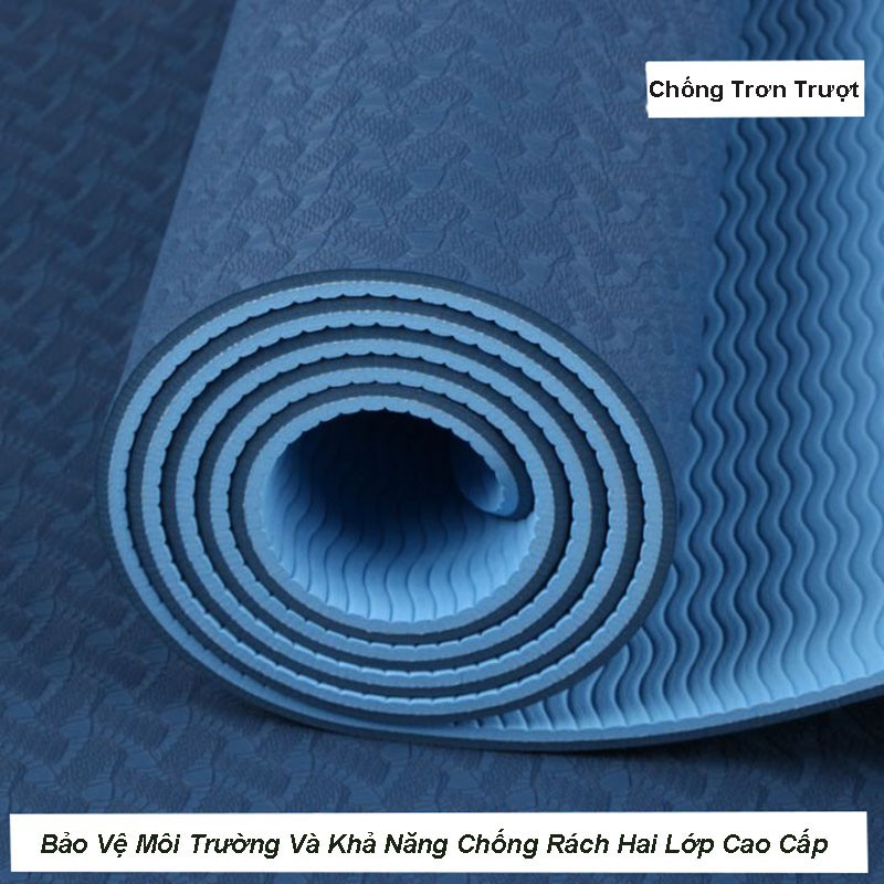Thảm Tập Yoga TPE 2 Lớp 6mm Siêu Bền, Thảm Yoga Hàng Cao Cấp Chuyên Dùng Cho Phòng Tập Y11 -Violet_Store
