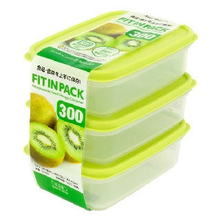 Set 3 hộp nhựa nắp dẻo 300ml Hàng Nhật chính hãng