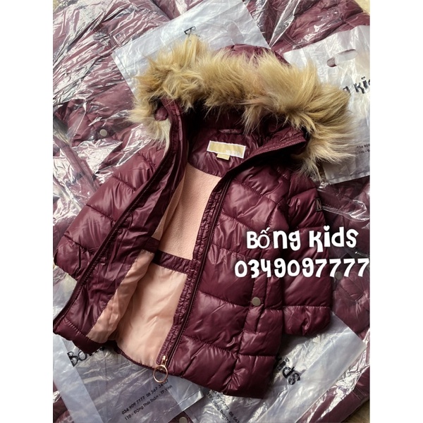 Áo Parka Bé Gái Đỏ Mận MK