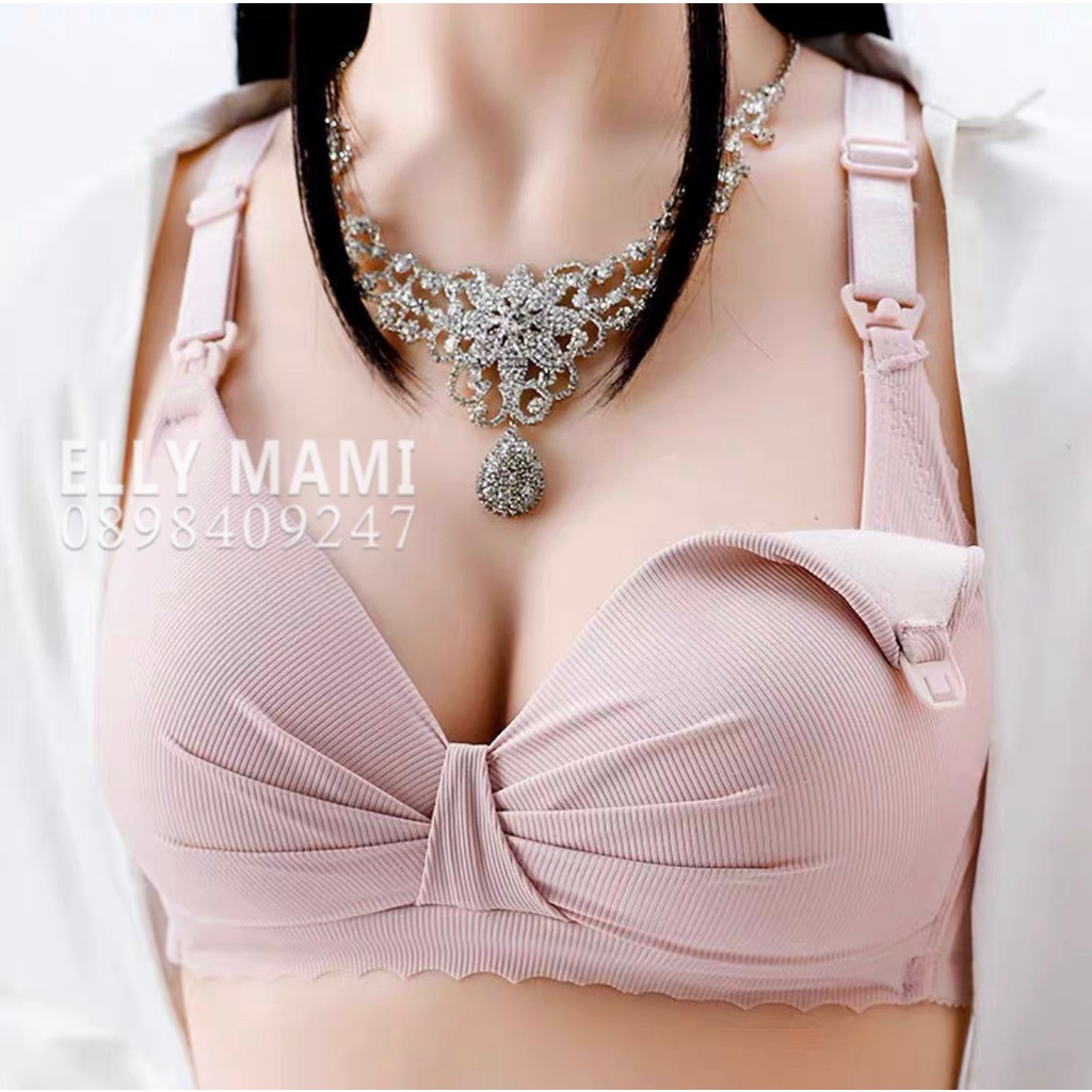 ( 40kg - 95kg ) Áo Ngực Bầu Và Sau Sinh Tăm Nơ , Không Gọng , Cúc Mở Tiện Lợi , Thoáng Khí , Form Dễ Mặc